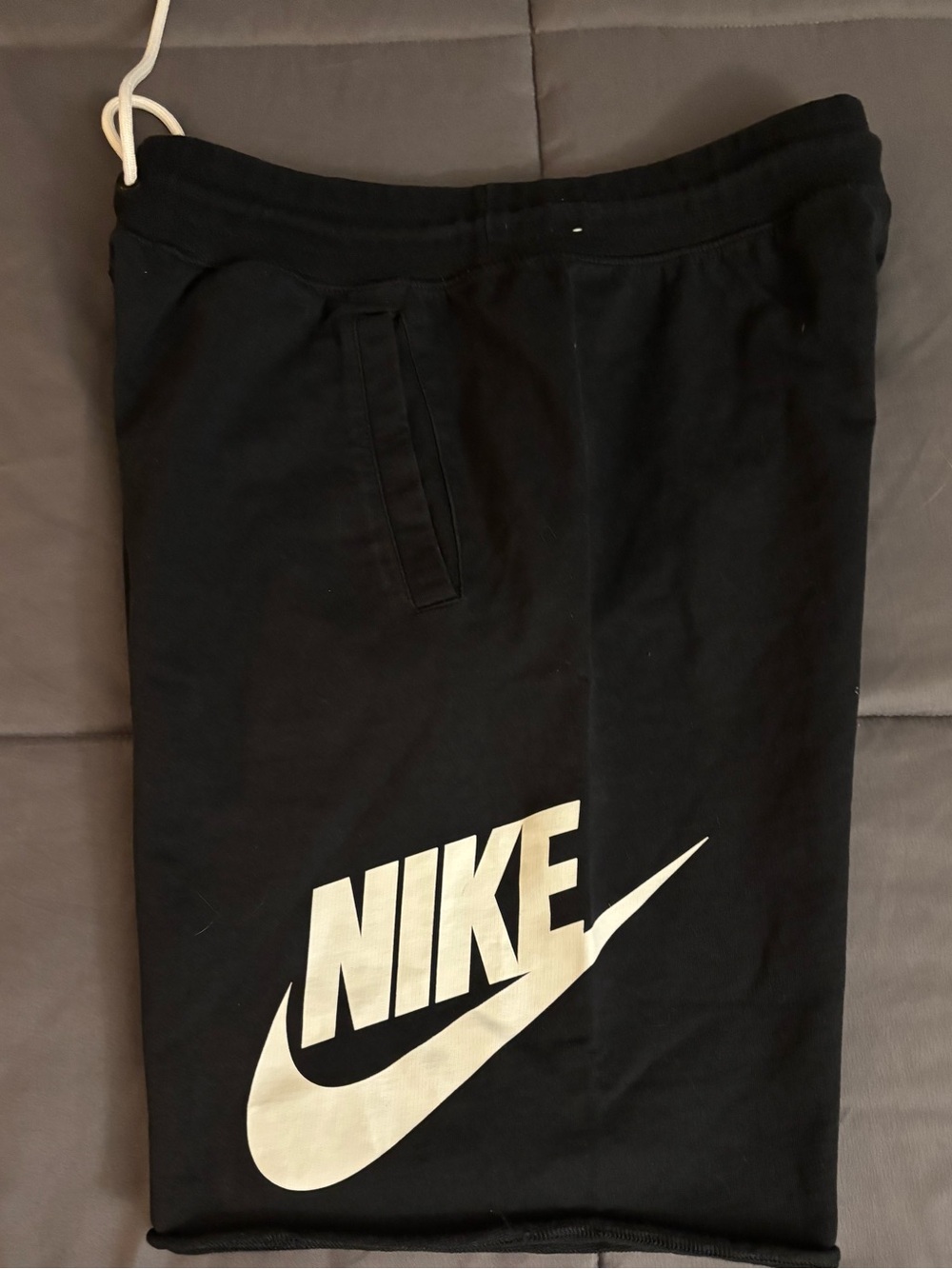 Nike Men's Black Shorts with White Swoosh - Picture 4 of 6